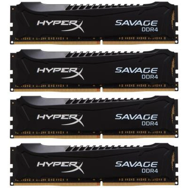 Модуль пам'яті для комп'ютера DDR4 16GB (4x4GB) 2800 MHz HyperX Savage Black Kingston Fury (ex.HyperX) (HX428C14SBK4/16) - изображение 1