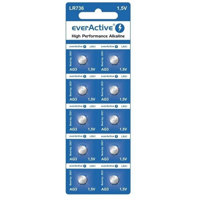 Батарейка everActive LR736 (LR41/G3) BL 10шт - изображение 1
