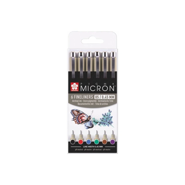 Лайнер Sakura Набор Pigma Micron 05 BASIC 6 цветов (8712079421755) - изображение 1