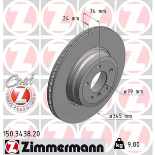 Гальмівний диск ZIMMERMANN 150.3438.20 зображення 1