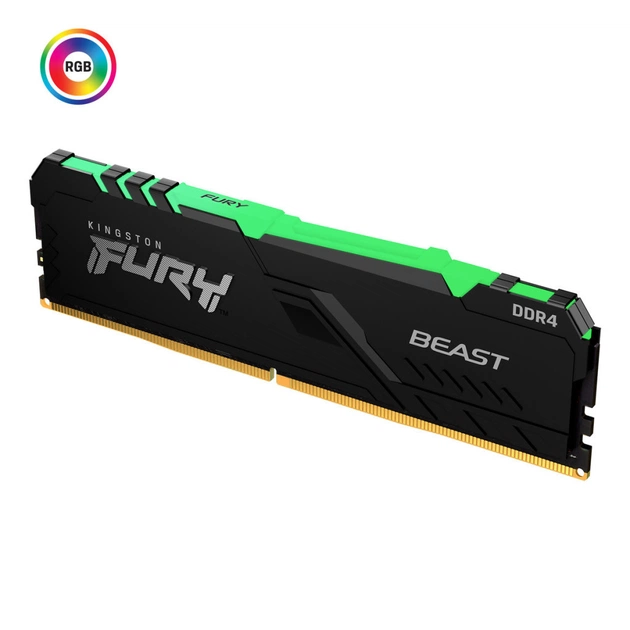 Модуль пам'яті для комп'ютера DDR4 16GB 3733 MHz Fury Beast RGB Kingston Fury (ex.HyperX) (KF437C19BB1A/16) - изображение 1