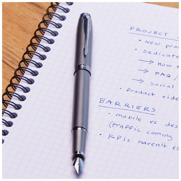 Ручка пір'яна Parker IM 17 Professionals Monochrome Titanium  FP F (28 011) - изображение 9