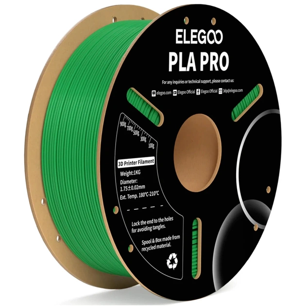 Пластик для 3D-принтера ELEGOO PLA PRO 1кг, 1.75мм, green (50.203.0193) - изображение 1