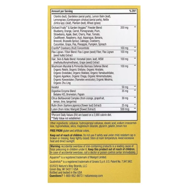 Мультивітамін Nature's Way Мультивітаміни для жінок, Alive! Max3 Potency, Women's Complete Multivitamin (NWY-15543) - зображення 4