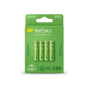 Акумулятор Gp AAA 950mAh ReCyko (1000 Series, 4 battery pack) (100AAAHCE-EB4 / 4891199186585) зображення 1