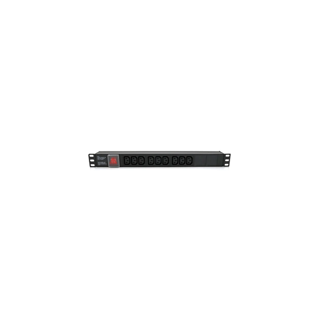 Силовий блок 19" 9 розеток С13, без кабеля, вимикач, метал. корпус Voltronic (PPX9PDUGR) - зображення 1