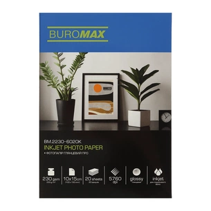 Фотопапір Buromax PRO 10х15 Glossy 230 г/м2, 20ст. (BM.2230-6020K) зображення 1