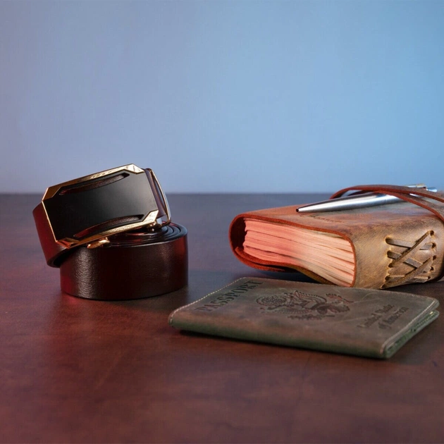 Ремінь Vintage З автоматичною пряжкою Коричневий (20209) - зображення 9