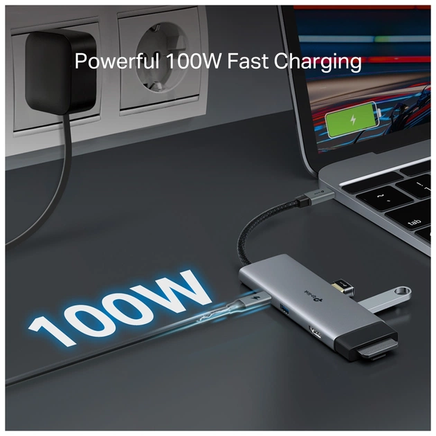 Концентратор TP-Link USB-C 7-in-1 3xUSB + HDMI + SD/TF + USB-C PD100W (UH7021C) - picture 9