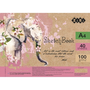 Альбом для малювання ZiBi А4, Скетчбук ART Line 40 аркушів, пружина білий блок (ZB.1487) зображення 1