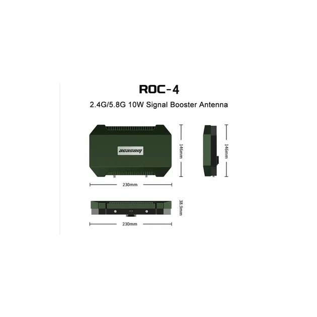 Підсилювач сигналу для дрона Acasom ROC-4 Green 2.4G/5.15/5.8G (10Вт) + кріплення до штативу (ROC-4 Green) - зображення 6