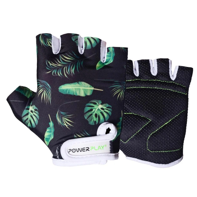 Велорукавиці PowerPlay Children 001 Black Leaves 2XS (001_Black_2XS) - зображення 1