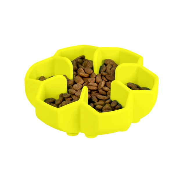 Універсальний посуд для тварин WAUDOG Silicone миска для повільного харчування 750 мл жовта (23548) - picture 5