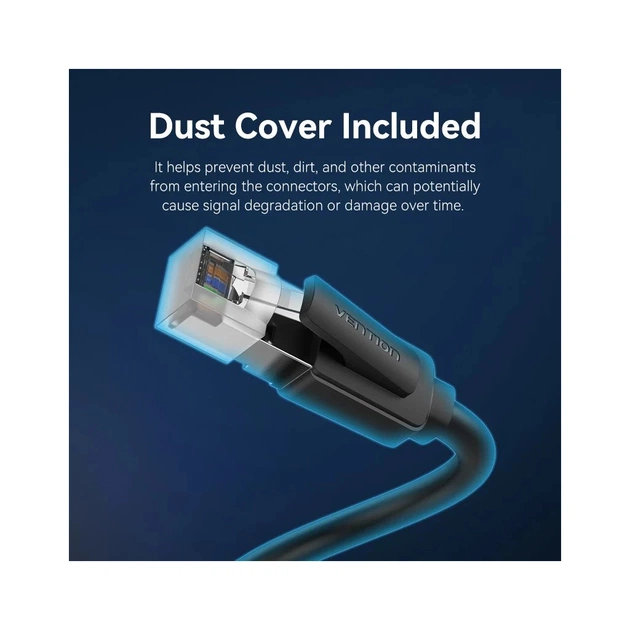 Патч-корд 0.5м, S/FTP cat 8 RJ-45 black Vention (IKKBD) - picture 8