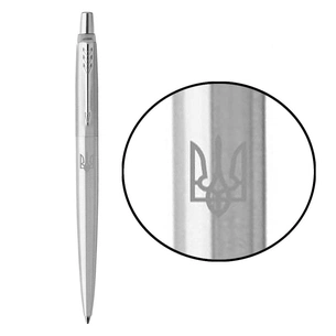 Ручка кулькова Parker JOTTER 17 UKRAINE SS CT BP Трезубец білий (16132_T001w) зображення 1