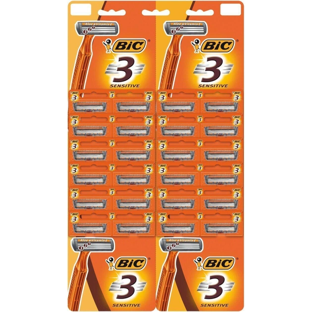Бритва Bic 3 Sensitive 24 шт. (3086126693231) - изображение 1