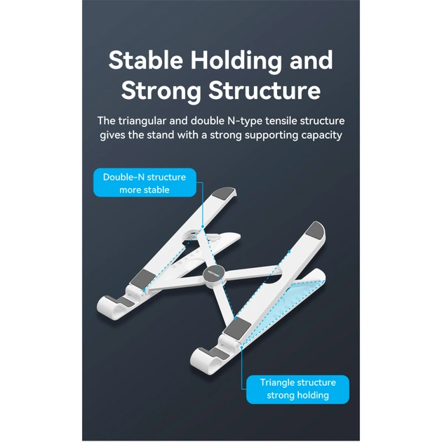 Підставка до ноутбука Vention Laptop X-type Stand White ABS 83-170мм (KDNW0) - picture 6