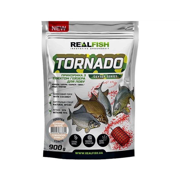 Прикормка Real Fish Торнадо Плотва (Коріандр-ваніль) 0.9kg (809.00.48) - picture 1
