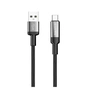 Дата кабель USB 2.0 AM to USB-C 1.0m 6A braided wire black ColorWay (CW-CBUC096-BK) - зменшене зображення 3