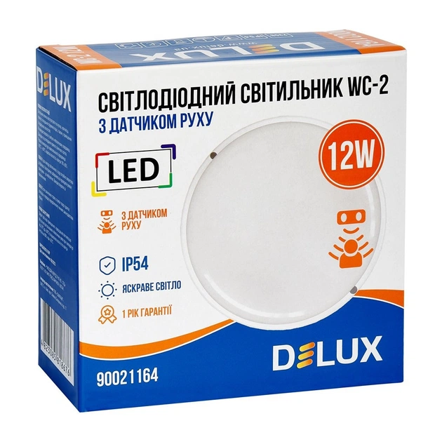 Світильник Delux WC-2 12 Вт 5000K IP54 з датчиком руху (90021164) - picture 4