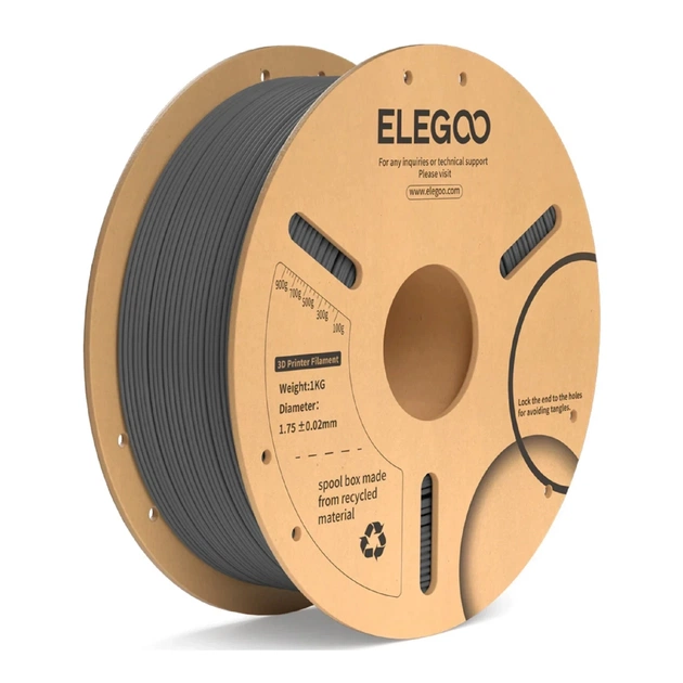 Пластик для 3D-принтера ELEGOO PLA Plus 1кг, 1.75мм, gray cosmic (50.203.0163) - зображення 1