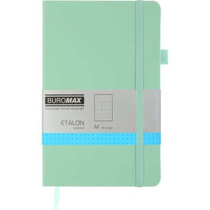 Книга записна Buromax Etalon 125x195 мм 96 аркушів в точку обкладинка зі штучної шкіри М'ятна (BM.291360-38) зображення 1