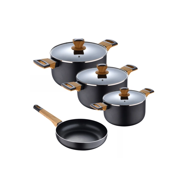 Набор посуды Bergner Earth black, 7 предметів (BG-34630-BK) - изображение 1