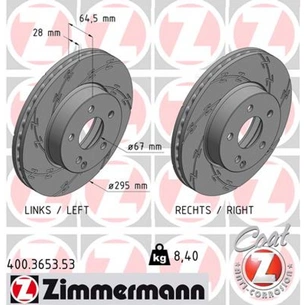 Гальмівний диск ZIMMERMANN 400.3653.53 зображення 1