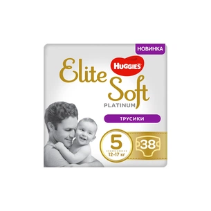 Підгузки Huggies Elite Soft Platinum Mega 5 (12-17 кг) 38 шт (5029053548838) зображення 1