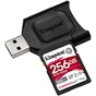 Карта пам'яті Kingston 256GB SDXC class 10 UHS-I U3 React Plus + USB-кардридер (MLPR2/256GB) - зменшене зображення 2