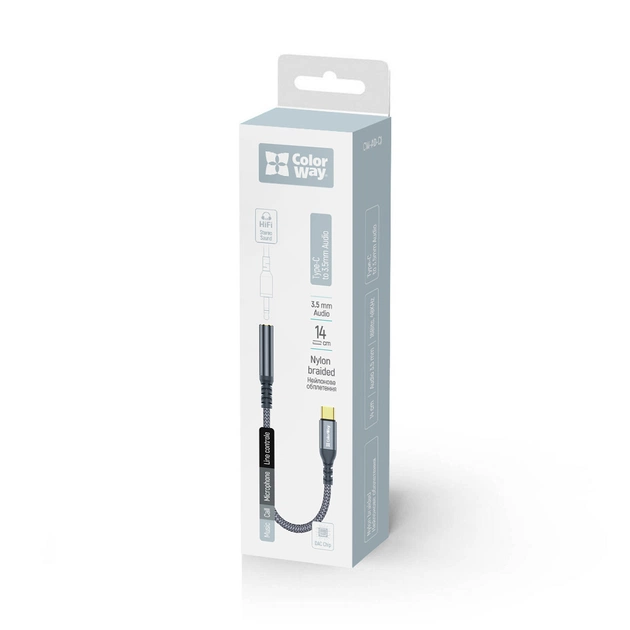 Перехідник USB-C to 3.5mm F 0.14m gray ColorWay (CW-AD-CJ) - picture 7