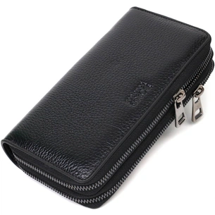 Гаманець Bond Accessories З двома відділеннями із натуральної шкіри Чорна (22027) зображення 1