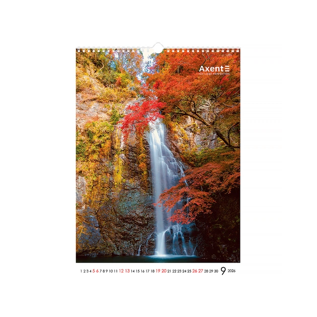 Календар Axent настінний А3 2026 р.Waterfalls (8804-26-2-A) - зображення 10