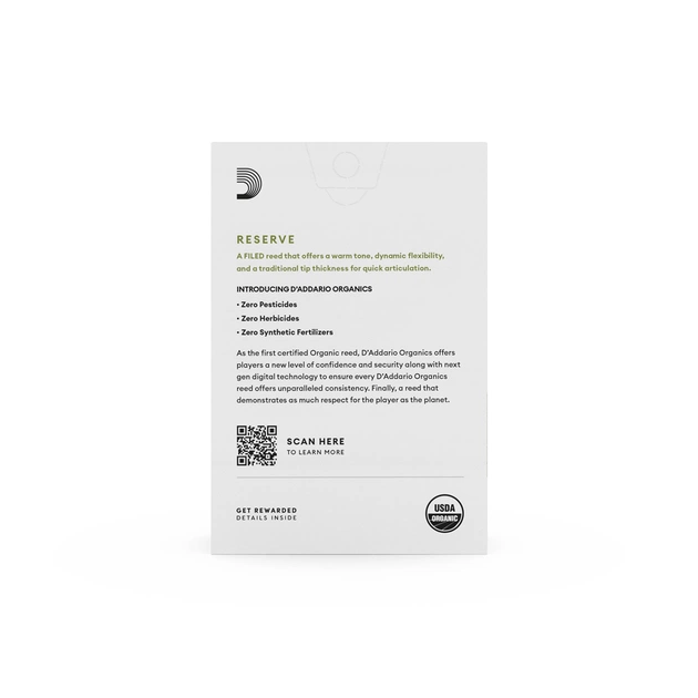Тростина для саксофона D'Addario Organic Reserve - Soprano Sax #2.0 - 10 Pack (ODIR1020) - зображення 4
