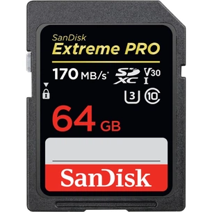 Карта пам'яті SanDisk 64GB SDXC class 10 V30 UHS-I U3 Extreme Pro (SDSDXXY-064G-GN4IN) зображення 1