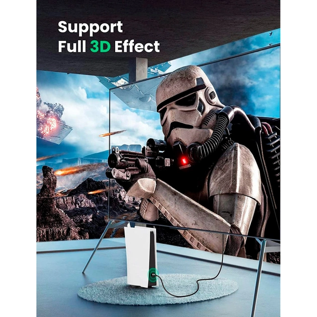 Кабель мультимедійний HDMI M to HDMI M 10.0m 4K30Hz braided HD119 black Ugreen (40104) - зображення 3