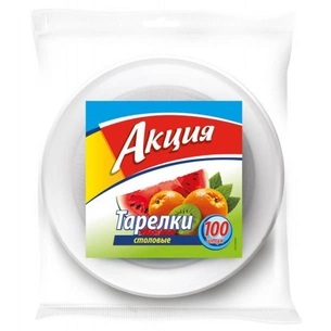 Тарілки одноразові Акция 205 мм 100 шт (4823058321868) зображення 1