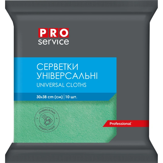 Серветки для прибирання PRO service Віскозні Зелені 10 шт. (4823071658590) - picture 1