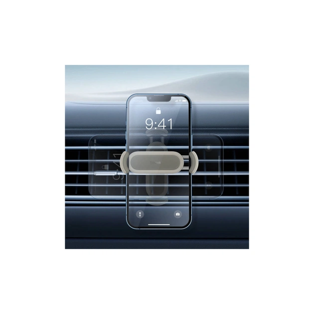 Універсальний автотримач Baseus 4.7-6.7" Steel Cannon 2 (на решітку) creamy-white (SUGP000002) - picture 8