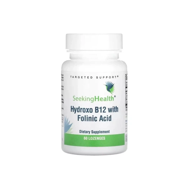 Вітамін Seeking Health Вітамін B12 та Фолієва кислота, Hydroxo B12 With Folinic Acid, 60 жуватий (SKH-52043) - зображення 1