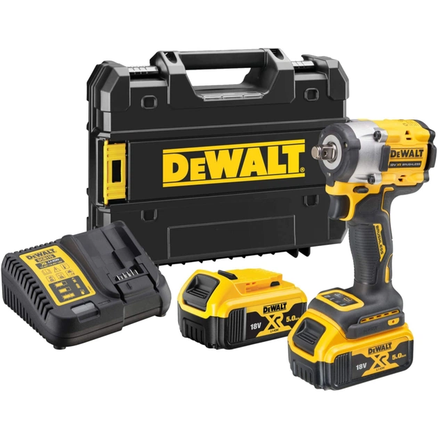 Гайковерт DeWALT 18 В XR Li-lon,406 Нм, 5 Ah, 2 АКБ, ЗУ, TSTAK (DCF921P2T) - изображение 1