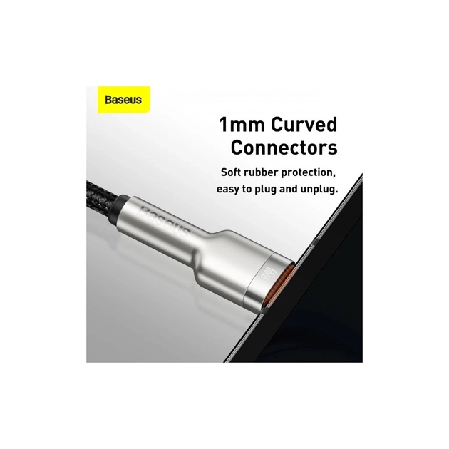 Дата кабель USB 2.0 AM to USB-C 1.0m Cafule Metal 66W black Baseus (CAKF000101) - picture 11