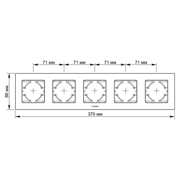 Рамка Videx BINERA сріблястий алюміній 5 поста (VF-BNFRA5H-SL) - зображення 3