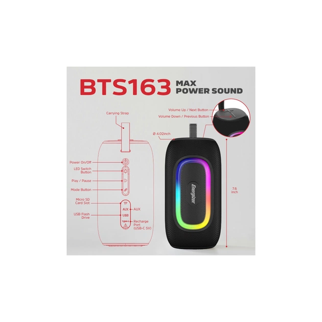 Акустична система Energizer BTS163 Black (BTS163) - picture 11