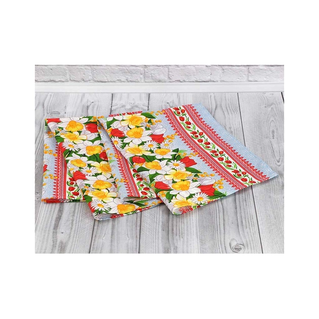 Рушник Руно вафельний набивний Весняні квіти -3, 45х80 см (202.15_Весняні квіти_3) - picture 4