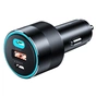 Зарядний пристрій Choetech car 2хUSB-C+USB-A 130W QC3.0/PD/PPS black (TC0011-BK) - зменшене зображення 1