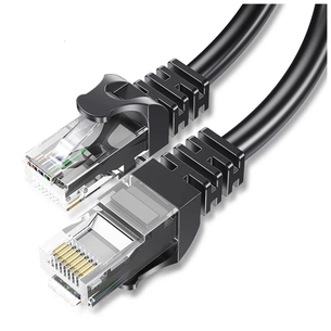 Патч-корд 15м UTP cat 6 RJ45 TopSpeed Ethernet Round Cable Black Essager (EXCWXY-JSE01) зображення 1