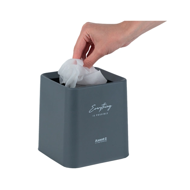 Кошик для паперів Axent Настільний контейнер для сміття, квадратний, сірий (2132-03-A) - picture 4