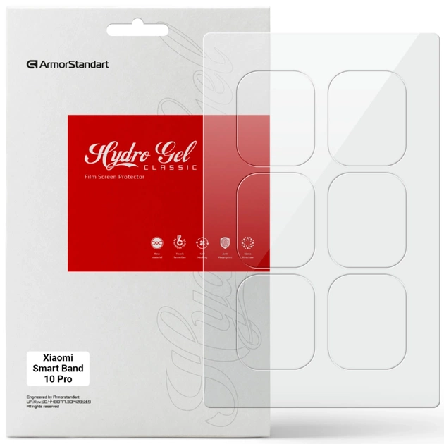 Пленка защитная Armorstandart hydrogel Xiaomi Smart Band 10 Pro 6 pcs (ARM92160) - изображение 1