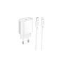 Зарядний пристрій HOCO C109A USB-C PD20W + cable USB-C to Lightning white (6942007656665) - зменшене зображення 1
